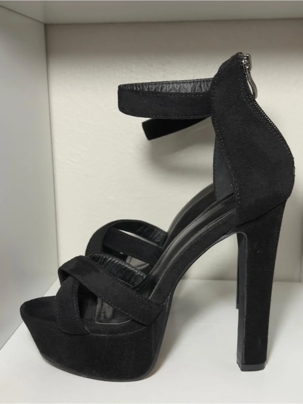 SHEIN Black/ Elegant High Platform Thick Heel Sandals for Women
